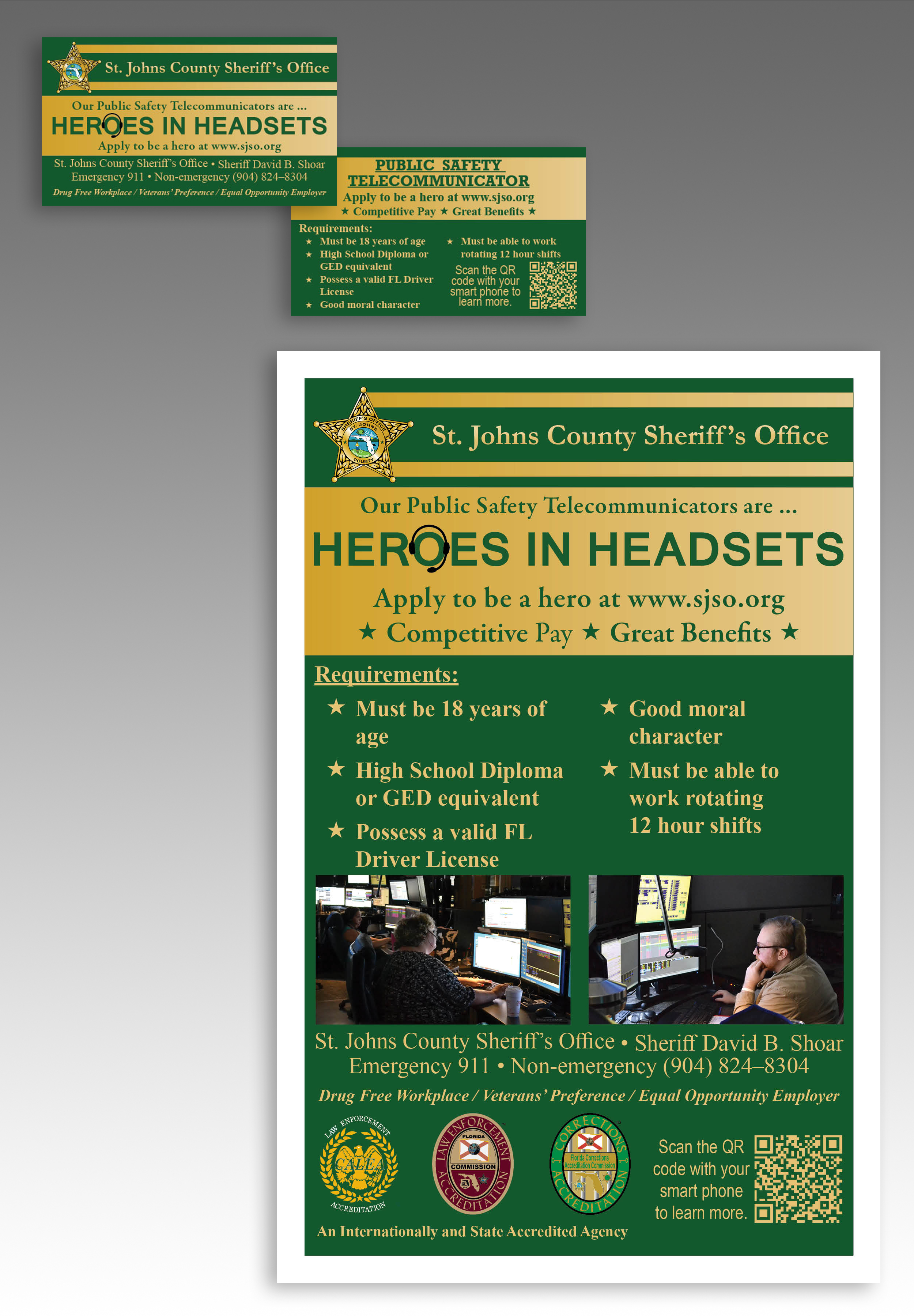 Image of Heroes in Headsets cards and poster